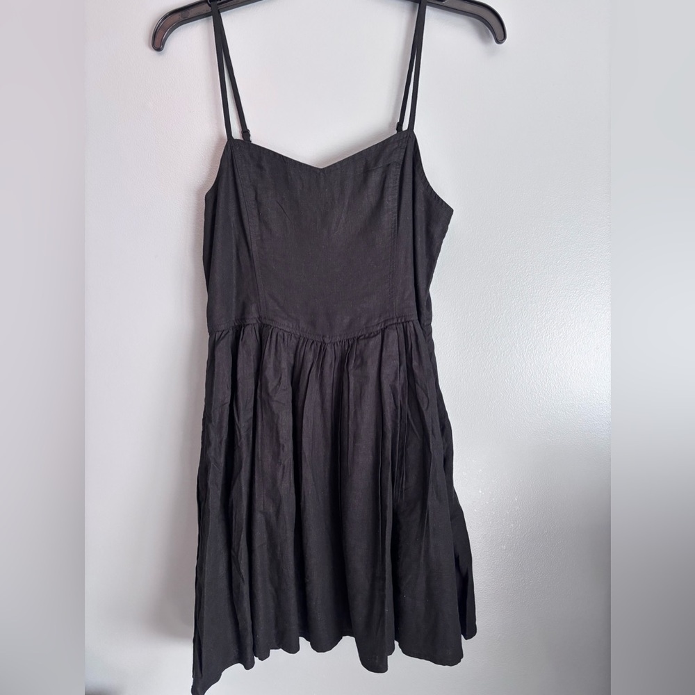 aerie Black Spaghetti-Strap Mini Sundress